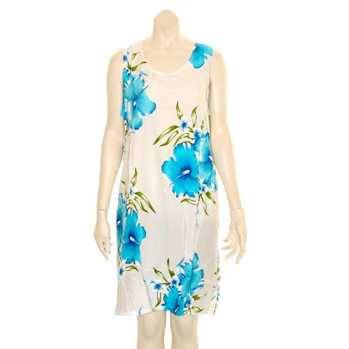 Island Tye Dye Tank Dress (110440) ~ White/Sky Blue