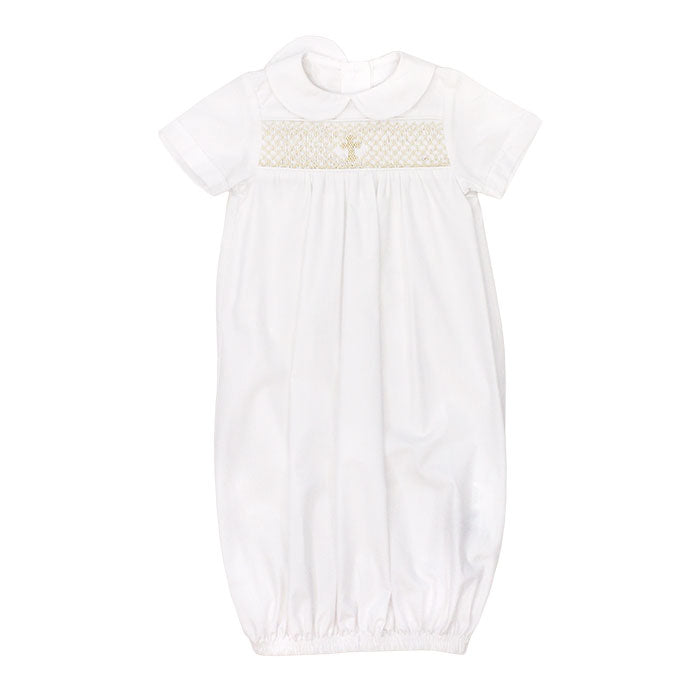 Ivory Christening - Boys Short Sleeve Sac