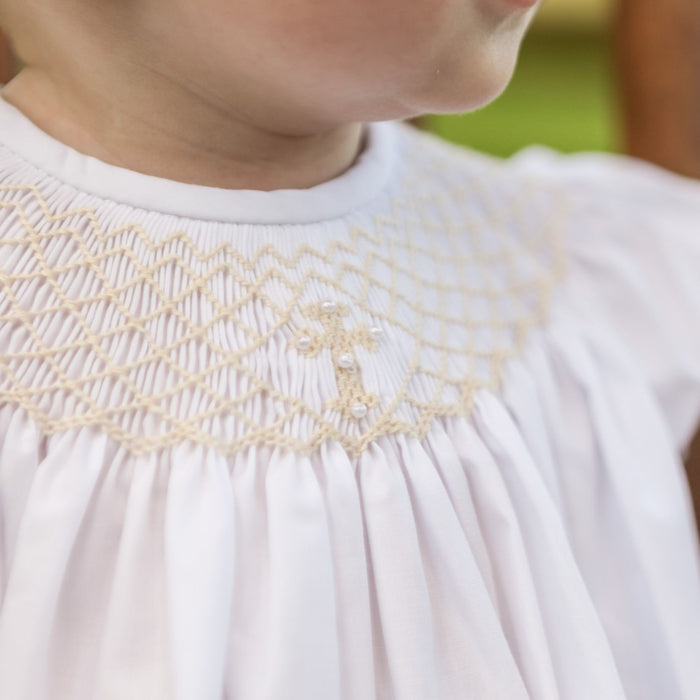 Ivory Christening - Short Sleeve Bishop