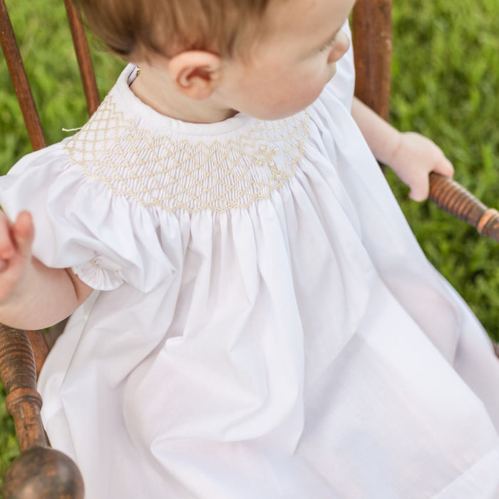 Ivory Christening - Short Sleeve Bishop