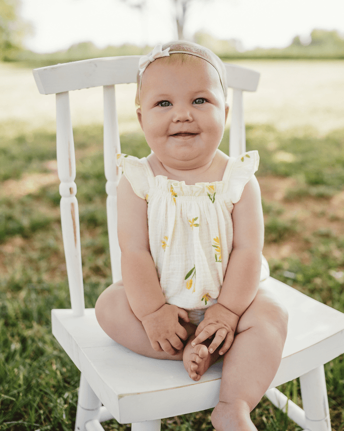 Ivy Flutter Sleeve Bubble Romper - Buttercup Bloom product_type - Bailey's Blossoms