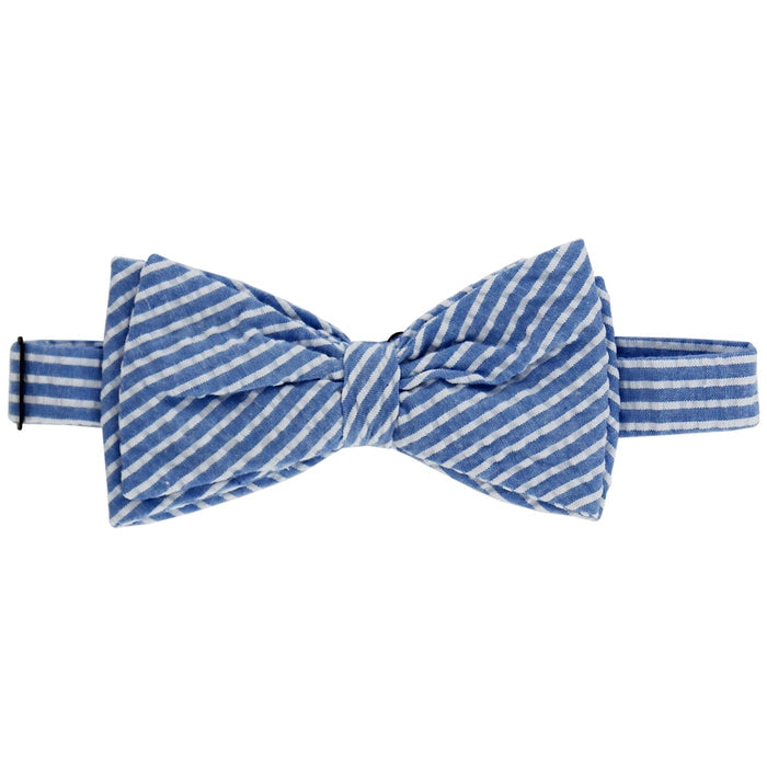 Johnny Bow Tie - Sailor Blue Stripe Seersucker