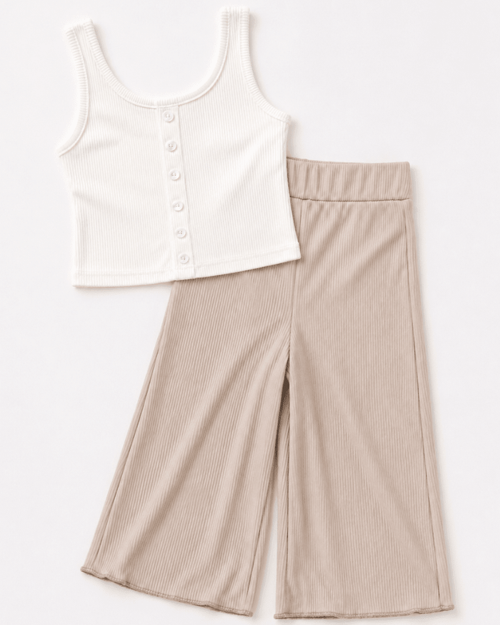 Josie Button Front Ribbed Tank - Crisp White product_type - Bailey's Blossoms