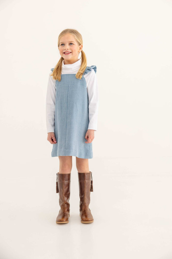 Julia Jumper Tweed Barnsley Blue Palmetto Pearl