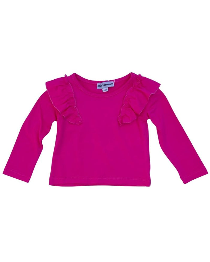 June Ruffle Shoulder Top & Leotard - Hot Pink product_type - Bailey's Blossoms