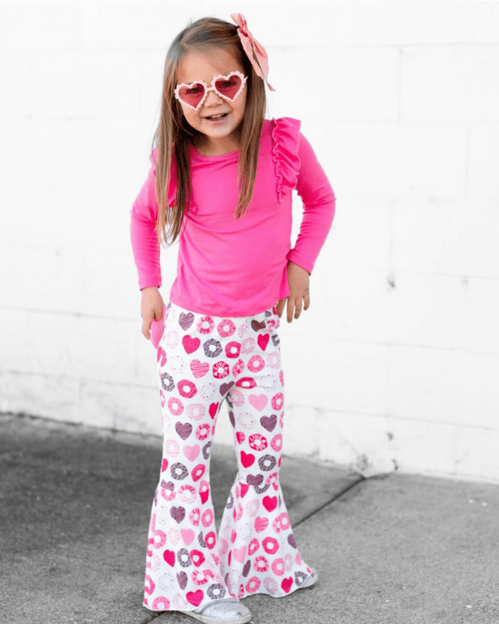 June Ruffle Shoulder Top & Leotard - Hot Pink product_type - Bailey's Blossoms