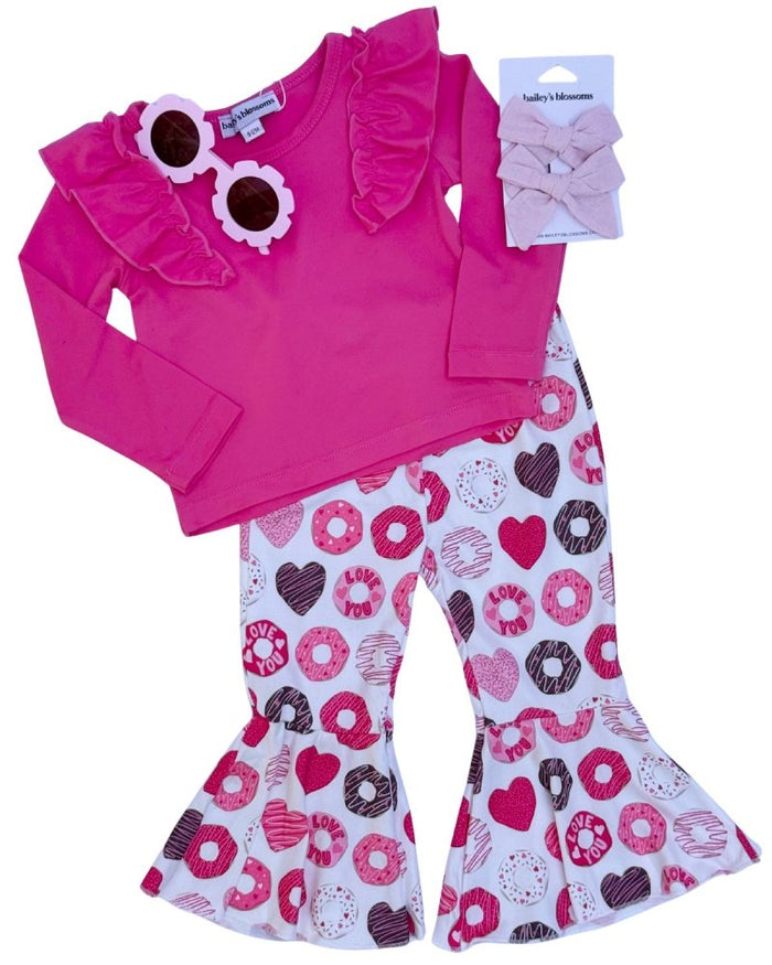 June Ruffle Shoulder Top & Leotard - Hot Pink product_type - Bailey's Blossoms