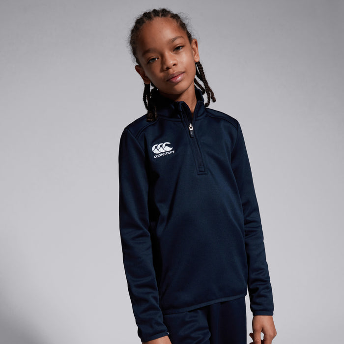 Junior Unisex Club 1/4 Zip Midlayer Training Top Navy