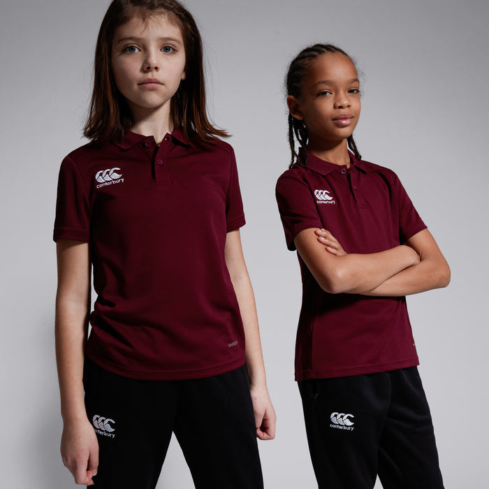 Junior Unisex Club Dry Polo Shirt Maroon