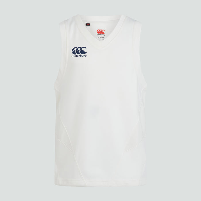 Junior Unisex Sleeveless Cricket Overshirt Cream