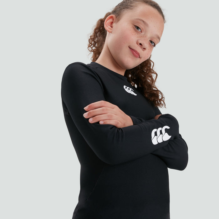 Junior Unisex Thermoreg Long Sleeved Top Black
