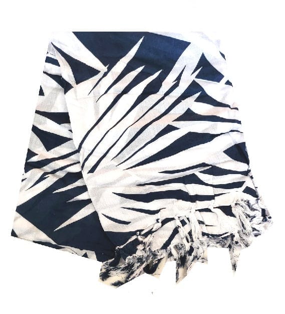 Leaves Navy  Hawaiian Print Long Sarong