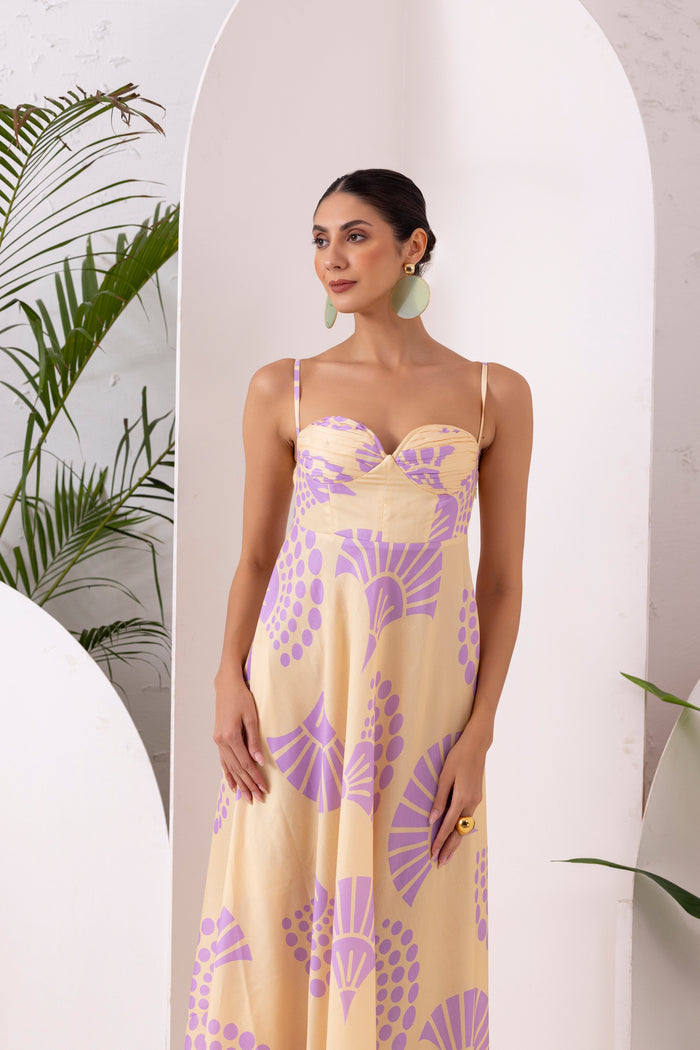 LEMON FLORAL PRINTED DRESS