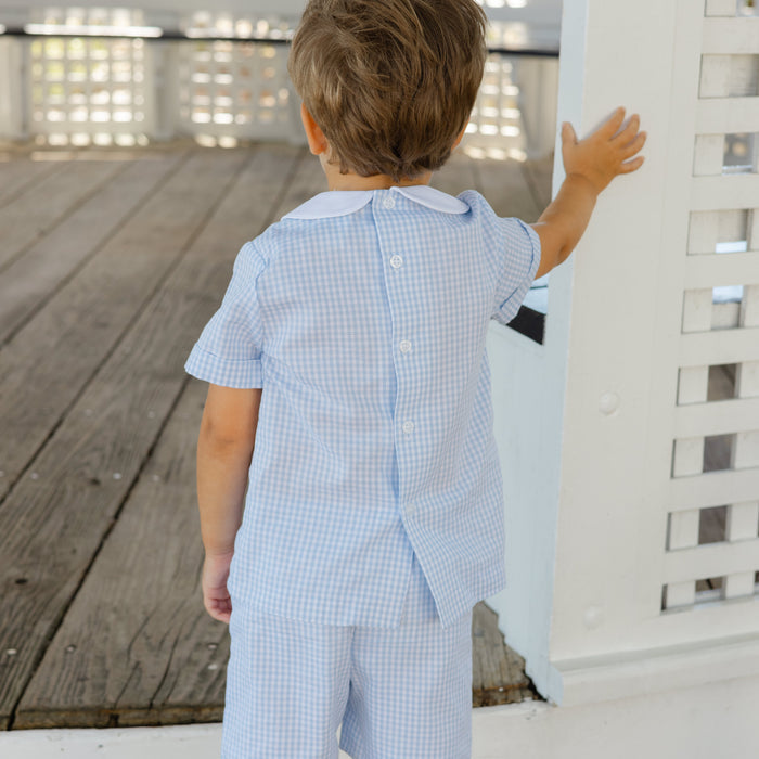 Light Blue Check - Dressy Short Set