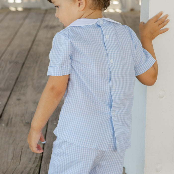 Light Blue Check - Dressy Short Set