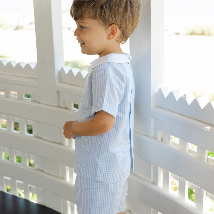 Light Blue Check - Dressy Short Set