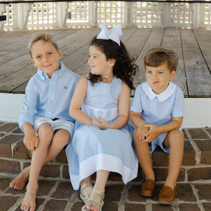 Light Blue Check - Dressy Short Set