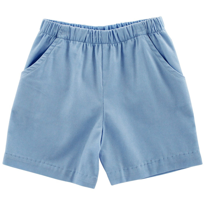 Light Blue Corduroy - Elastic Waist Short