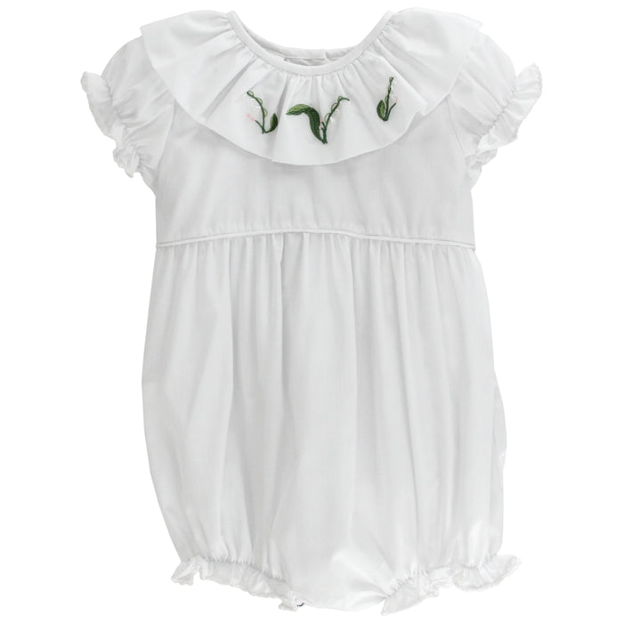 Lily of the Valley - White Girls Romper