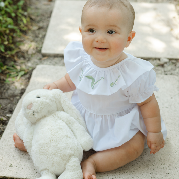 Lily of the Valley - White Girls Romper