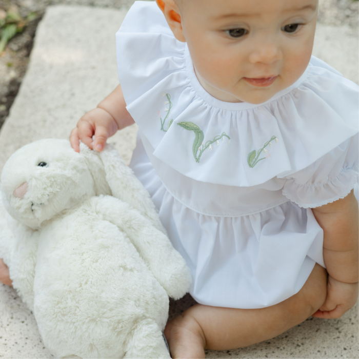 Lily of the Valley - White Girls Romper