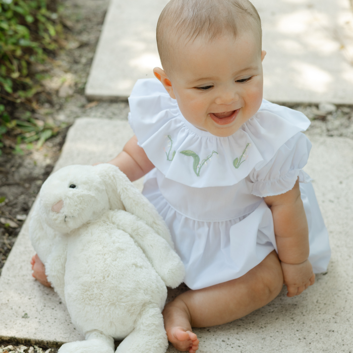 Lily of the Valley - White Girls Romper