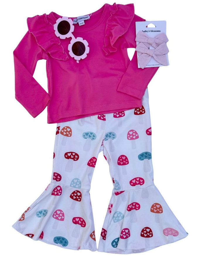 Lina Pleated Bell Bottoms - Toadstools product_type - Bailey's Blossoms