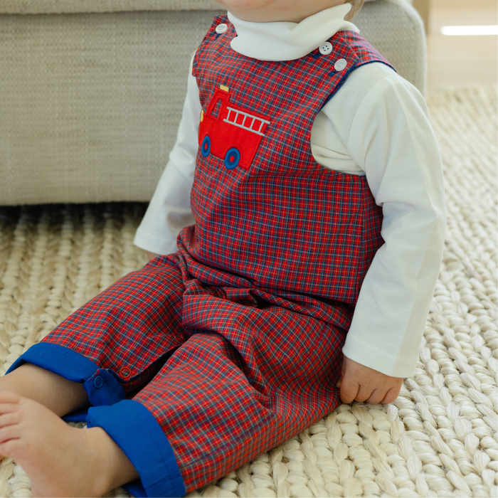 Little Plaid Firetruck - Reversible John-John