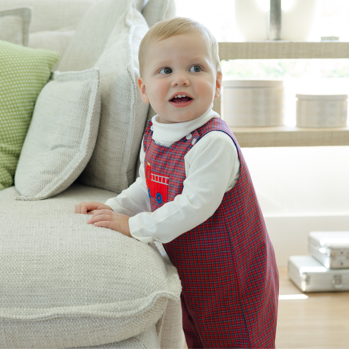 Little Plaid Firetruck - Reversible John-John