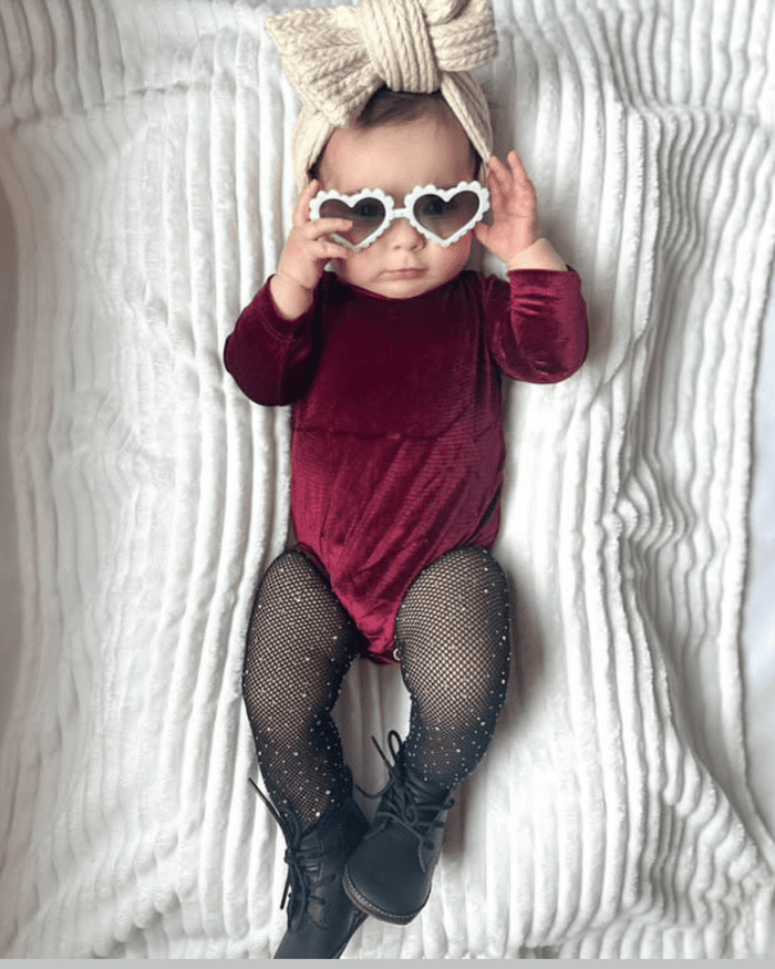 Livee Long Sleeve Velour Leotard - Cranberry product_type - Bailey's Blossoms