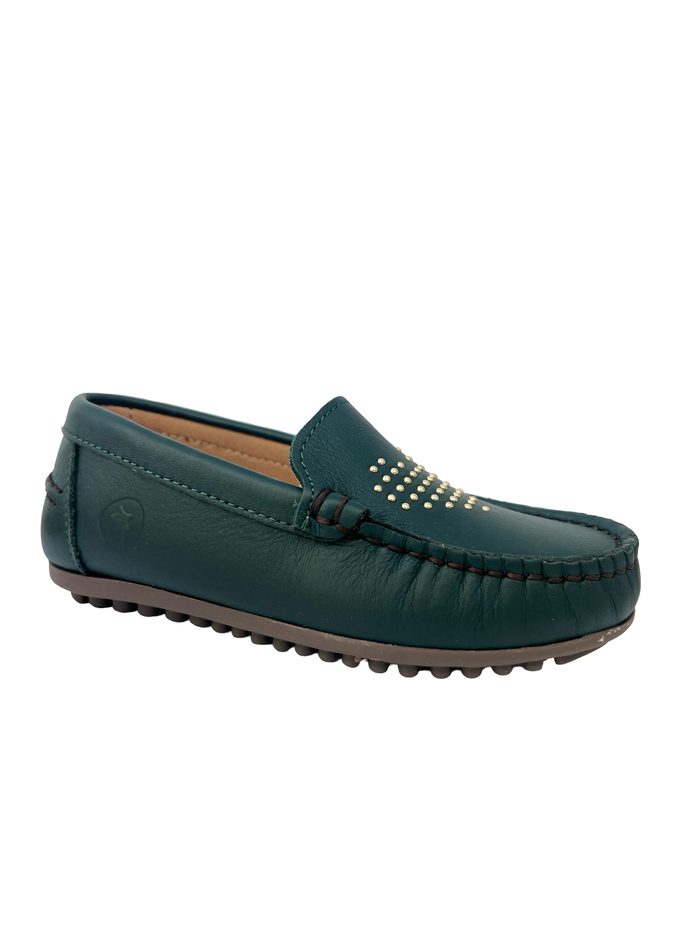 LMDI Green Loafer with Heart Studs