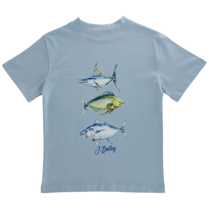 Logo Tee - Fish Trio on Bayberry