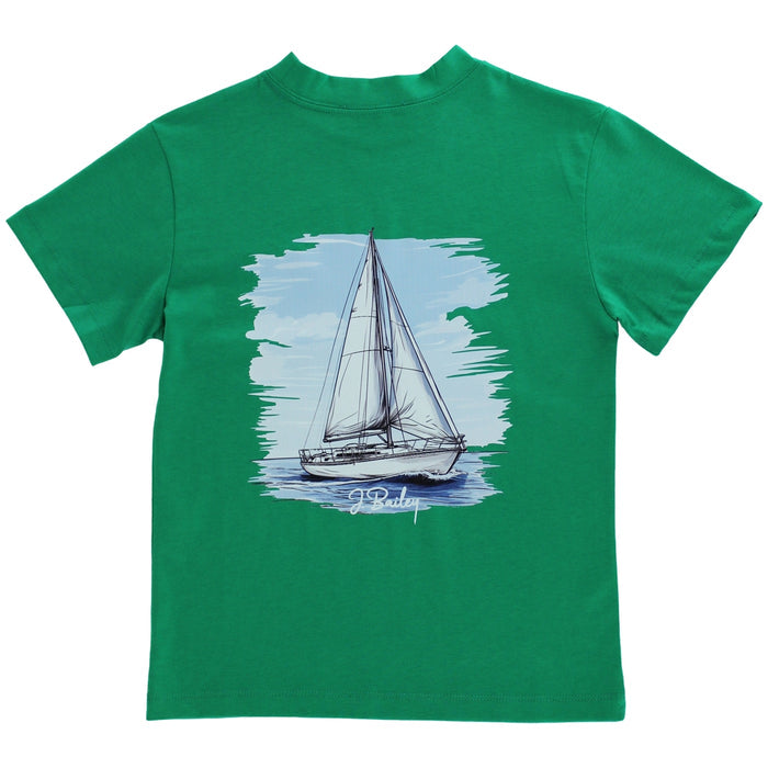 Logo Tee - Sailboat on Green