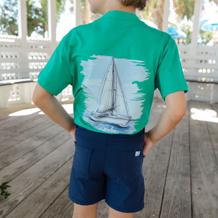 Logo Tee - Sailboat on Green