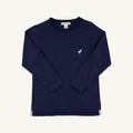 Long Sleeve Carter Crew Neck Nantucket Navy Worth Avenue White
