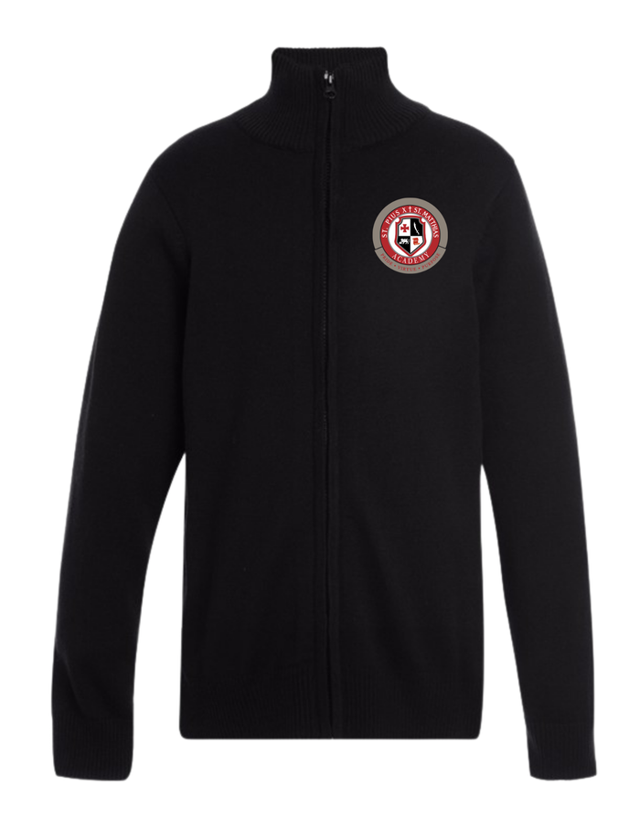Long Sleeve Full Zip Sweater Black