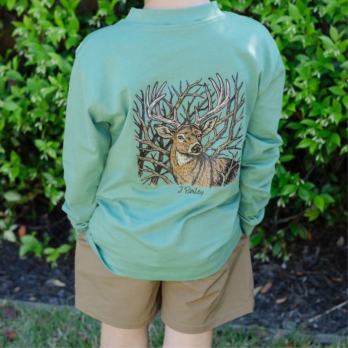 Long Sleeve Logo Tee - Buck/Sage
