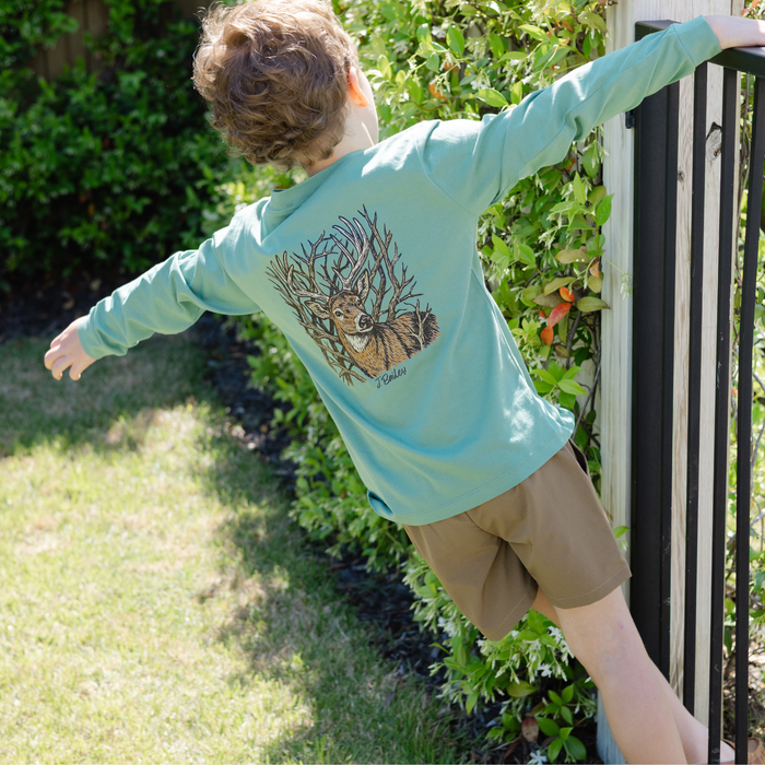 Long Sleeve Logo Tee - Buck/Sage