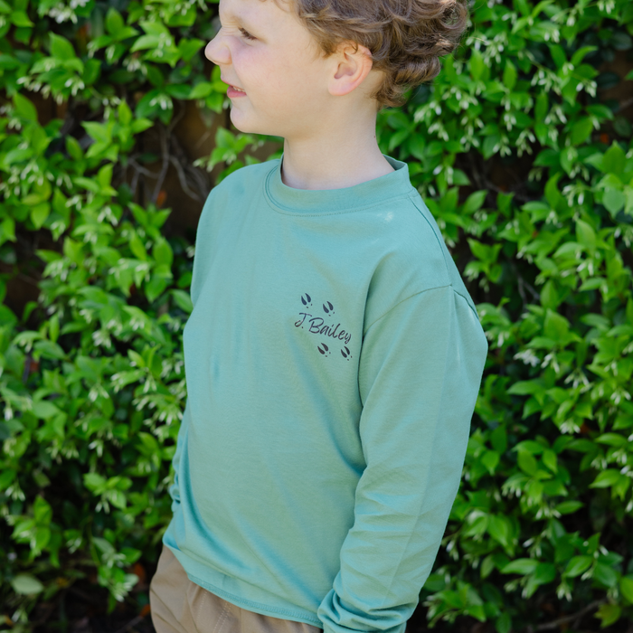 Long Sleeve Logo Tee - Buck/Sage