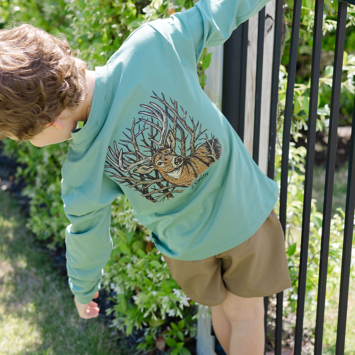 Long Sleeve Logo Tee - Buck/Sage