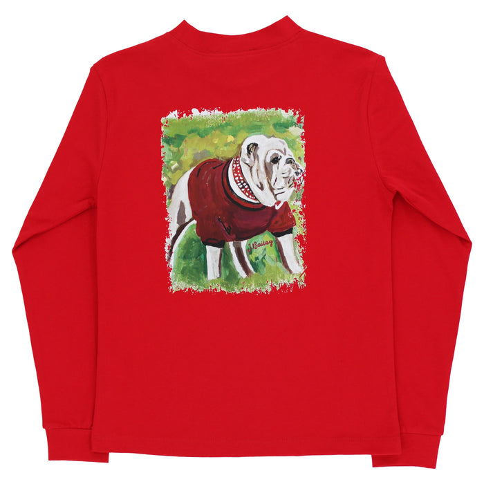 Long Sleeve Logo Tee - Dawg/Red