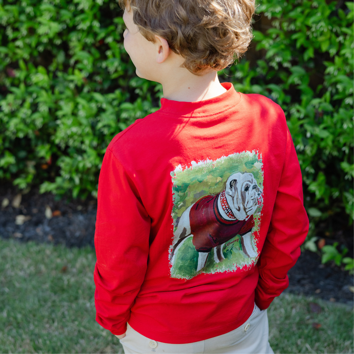 Long Sleeve Logo Tee - Dawg/Red