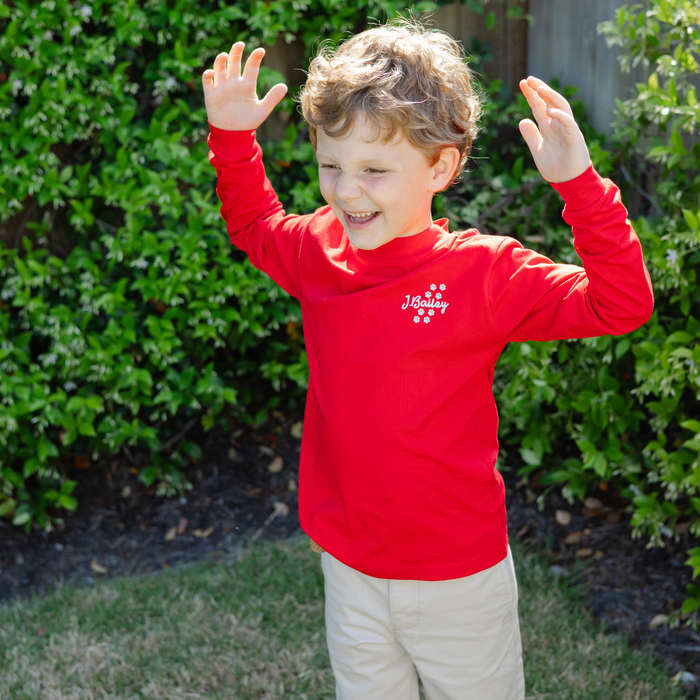 Long Sleeve Logo Tee - Dawg/Red