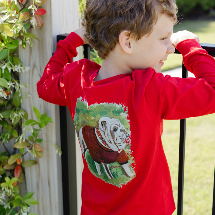 Long Sleeve Logo Tee - Dawg/Red