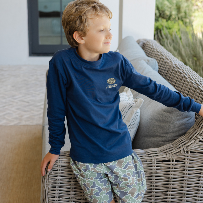 Long Sleeve Logo Tee - Football/Navy
