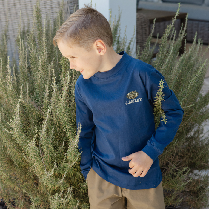Long Sleeve Logo Tee - Football/Navy