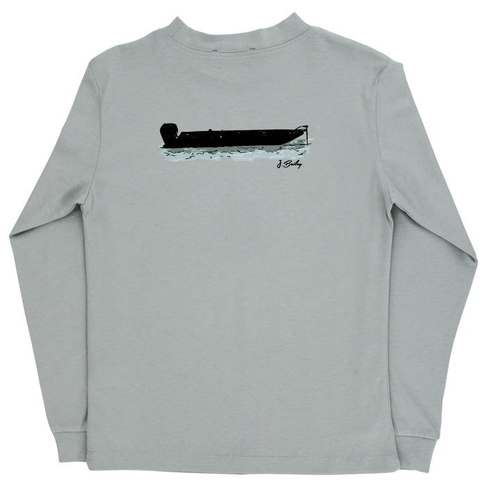 Long Sleeve Logo Tee - Jon Boat/Moss