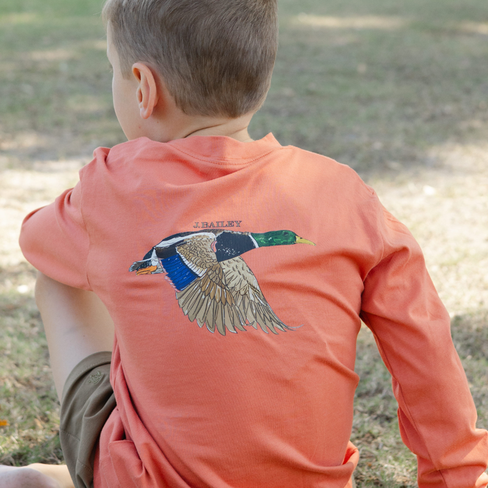 Long Sleeve Logo Tee - Mallard/Rust