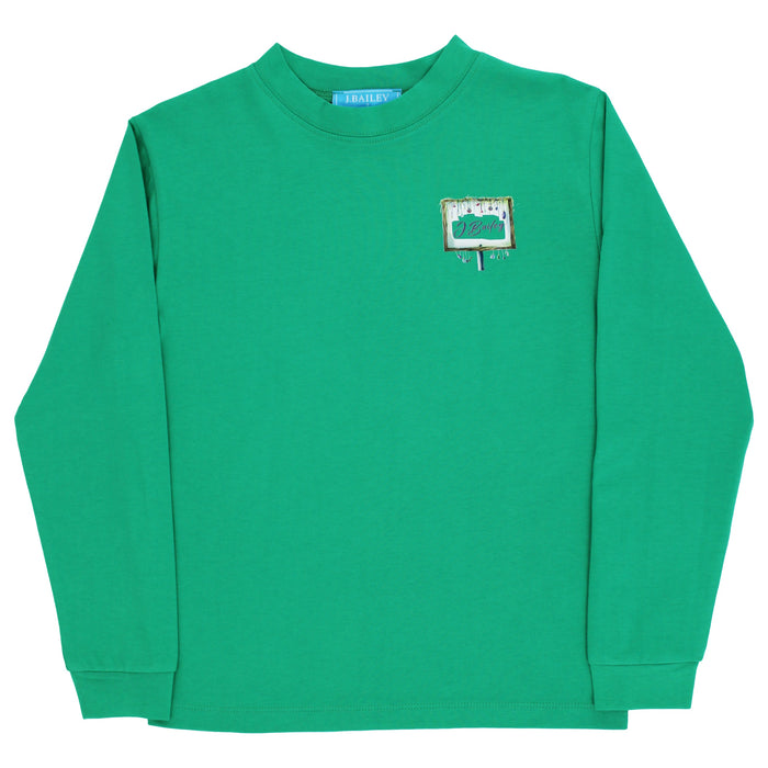 Long Sleeve Logo Tee - Mardi Gras/Kelly
