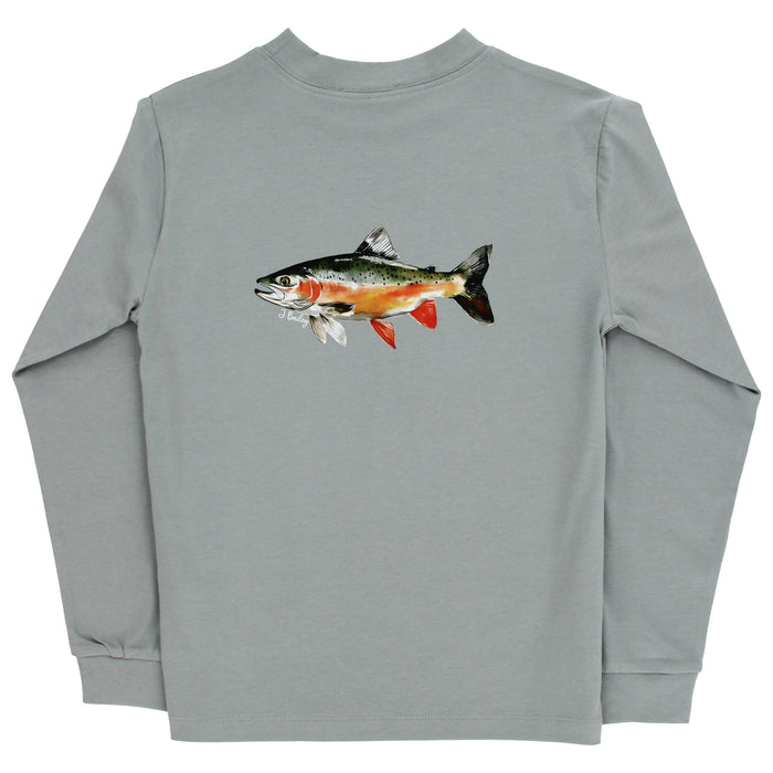 Long Sleeve Logo Tee - Trout/Limestone